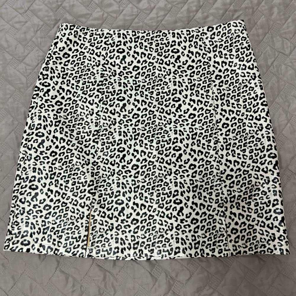 Animal print “leather” skirt